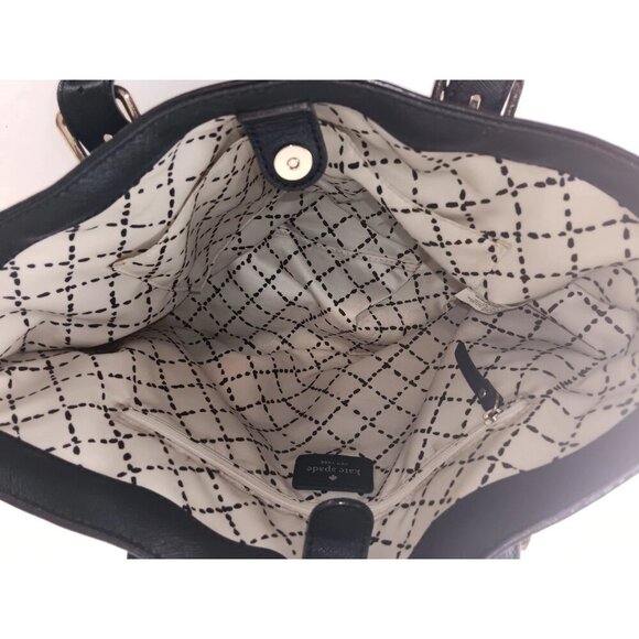 KATE SPADE Black Leather COVE Street GOLDIE Tote Handbag Crossbody Strap - Picture 13 of 16